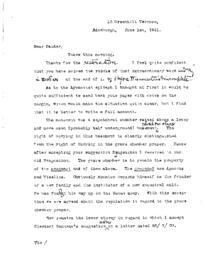 Letter from Ramsay to Calder