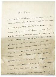 Letter from Mommsen to Ramsay, pasted on a sheet, date cut off