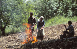 A Woman and a Man Starting a Fire