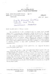 General Letter by Antiquities Dept. dated 07/05/2001 no. 4195 to BIAA regarding creating data collection from archaeological excavations and surveys